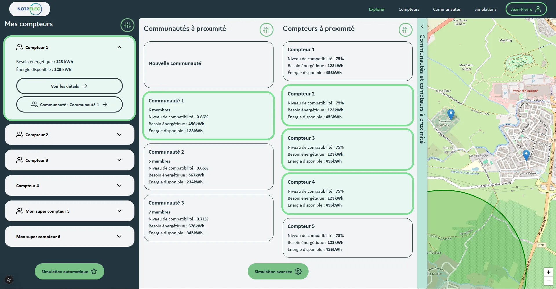 Capture d'écran de la plateforme